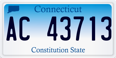 CT license plate AC43713