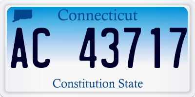 CT license plate AC43717