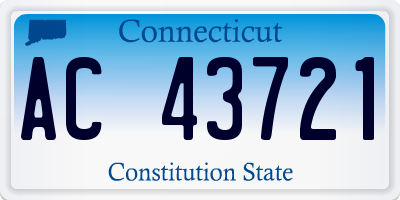 CT license plate AC43721