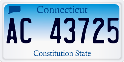 CT license plate AC43725