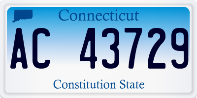 CT license plate AC43729