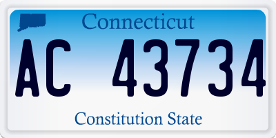 CT license plate AC43734