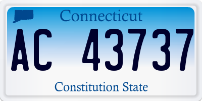 CT license plate AC43737