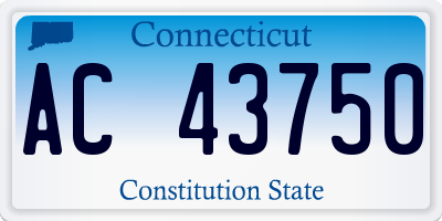 CT license plate AC43750