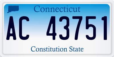 CT license plate AC43751