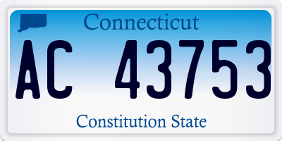CT license plate AC43753
