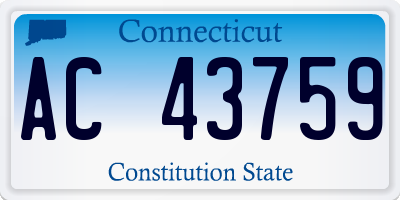 CT license plate AC43759