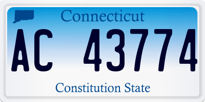 CT license plate AC43774