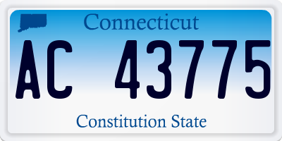 CT license plate AC43775