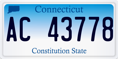 CT license plate AC43778