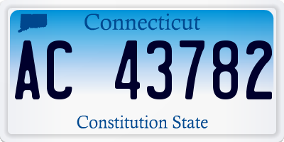 CT license plate AC43782