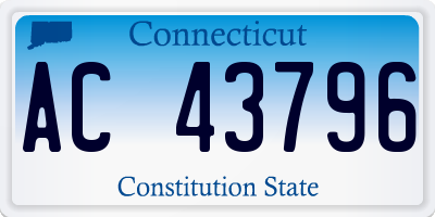 CT license plate AC43796