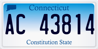 CT license plate AC43814