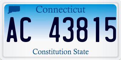 CT license plate AC43815