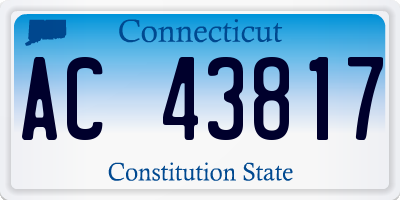 CT license plate AC43817