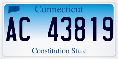 CT license plate AC43819
