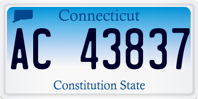 CT license plate AC43837