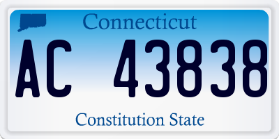 CT license plate AC43838