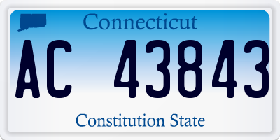 CT license plate AC43843