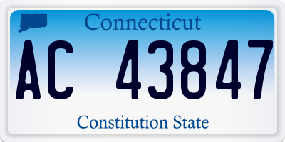 CT license plate AC43847