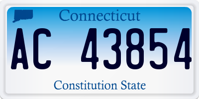 CT license plate AC43854