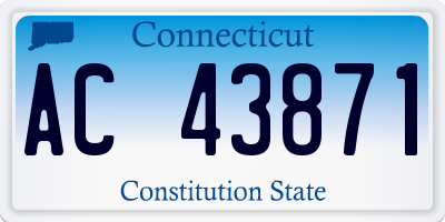 CT license plate AC43871