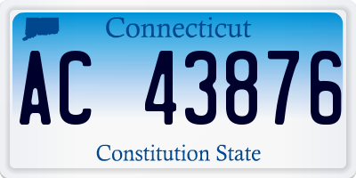 CT license plate AC43876