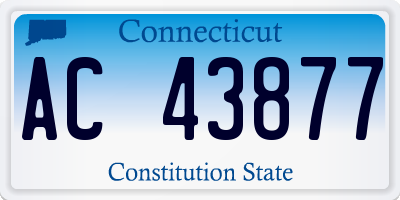 CT license plate AC43877