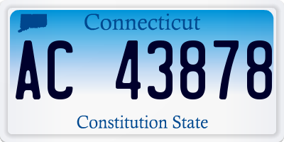 CT license plate AC43878