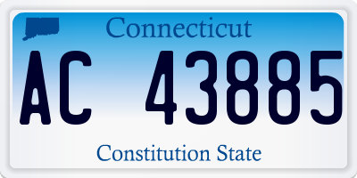 CT license plate AC43885