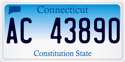 CT license plate AC43890