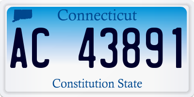 CT license plate AC43891