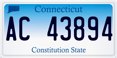 CT license plate AC43894