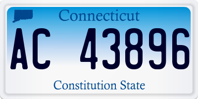 CT license plate AC43896