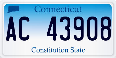 CT license plate AC43908
