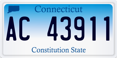 CT license plate AC43911