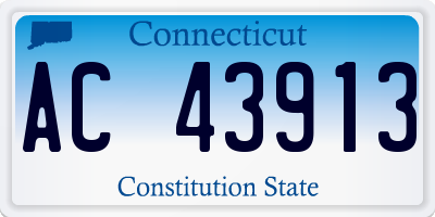 CT license plate AC43913