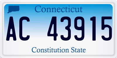 CT license plate AC43915