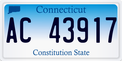 CT license plate AC43917