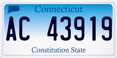 CT license plate AC43919