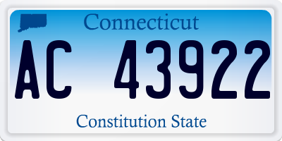 CT license plate AC43922