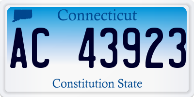 CT license plate AC43923