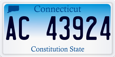 CT license plate AC43924