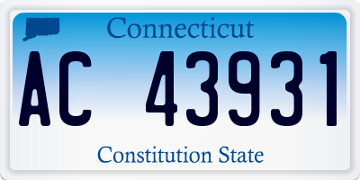 CT license plate AC43931
