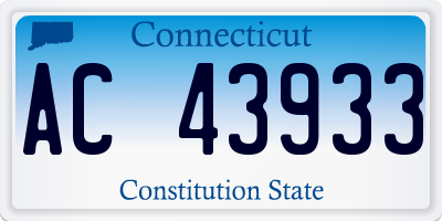 CT license plate AC43933