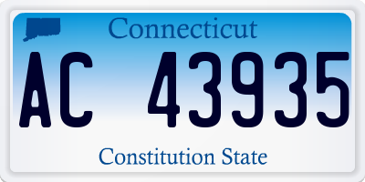 CT license plate AC43935