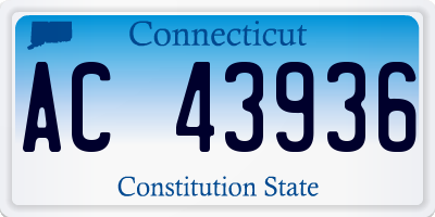 CT license plate AC43936