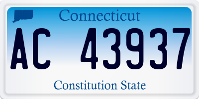 CT license plate AC43937