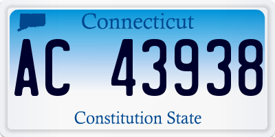 CT license plate AC43938