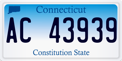 CT license plate AC43939